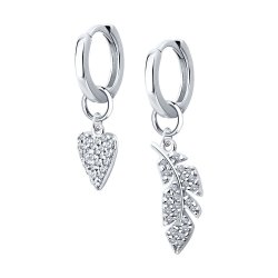 Серьги из серебра с фианитами (Арт.94026435)