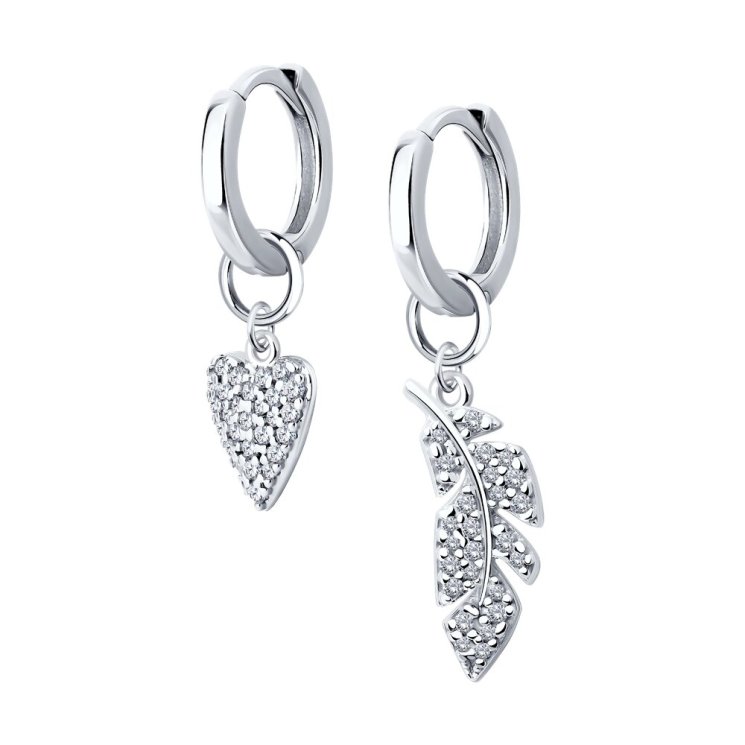 Серьги из серебра с фианитами (Арт.94026435)