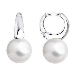 Серьги из серебра с жемчугом (Арт.94-120-01177-1)