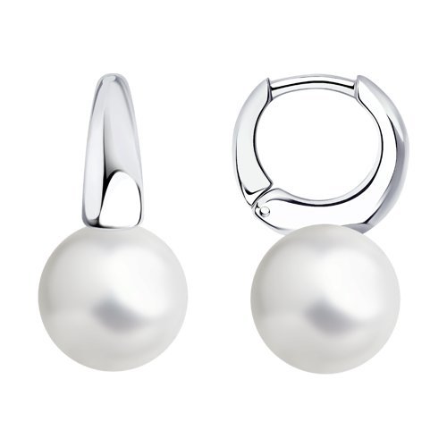 Серьги из серебра с жемчугом (Арт.94-120-01177-1)
