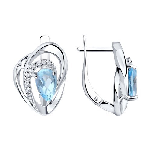 Серьги из серебра с топазами и фианитами (Арт.94-320-00630-1)