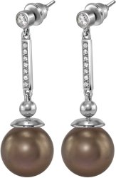 Серьги из серебра с жемчугом и кристаллом swarovski (Арт.aas-6-b-12-33-s)