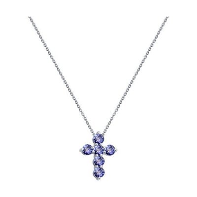Колье из белого золота с танзанитами «Таинственный Крест» Соколов (арт.6074)