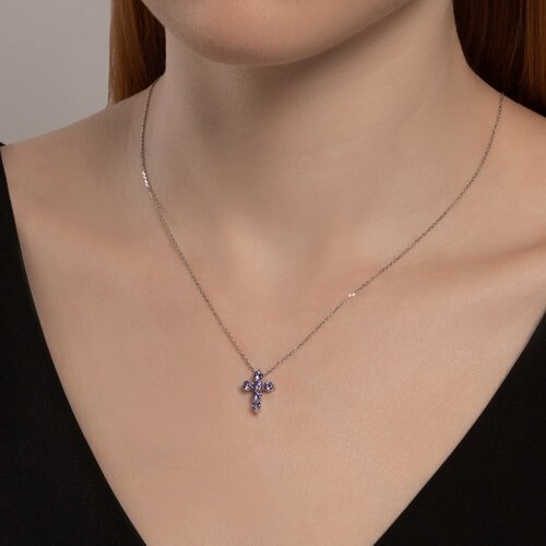 Колье из белого золота с танзанитами (Арт.6074057-3)