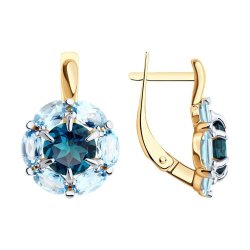 Серьги золотые пробы 585 с топазом (Арт.51-320-02100-5)
