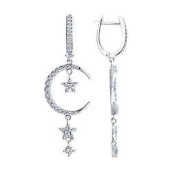 Серьги из серебра с фианитами (Арт.94026649)