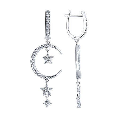 Серьги из серебра с фианитами (Арт.94026649)
