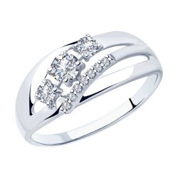Кольцо из серебра с фианитами (Арт.94012914)