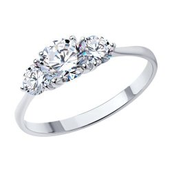 Кольцо из серебра с фианитами (Арт.94013654)