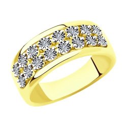 Кольцо из комбинированного золота с бриллиантами (Арт.53-210-00723-1)