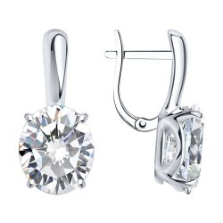 Серьги из серебра с фианитами (Арт.94022275)