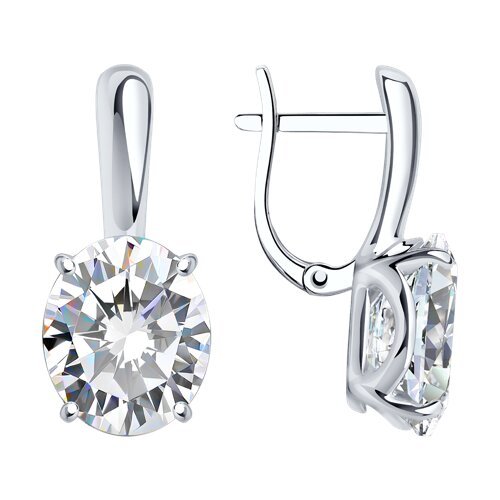 Серьги из серебра с фианитами (Арт.94022275)