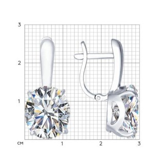 Серьги из серебра с фианитом «Сияние классики» Соколов (арт.94022275)