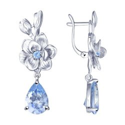 Серьги из серебра с фианитами (Арт.94023154)