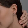 Серьги пусеты золотые пробы 585 с наносапфиром (Арт.728948)