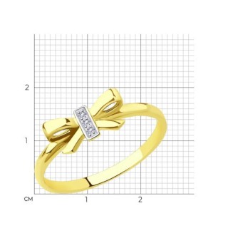 Кольцо из золота с фианитами «Золотой Бант» Соколов (арт.018809-2)