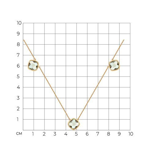 Колье золотое пробы 585 с празиолитом (Арт.770500)