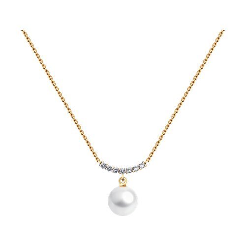Колье золотое пробы 585 с жемчугом (Арт.797099)