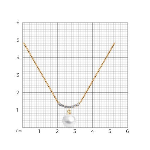 Колье золотое пробы 585 с жемчугом (Арт.797099)