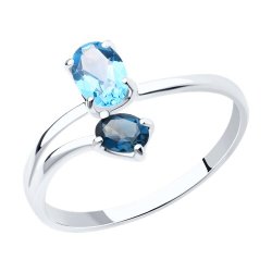 Кольцо золотое пробы 585 с миксом камней (Арт.716448-3)