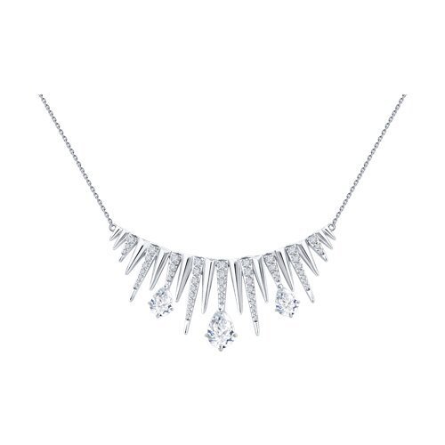 Колье из белого золота с бриллиантами выращенными (Арт.9070079-3-5)