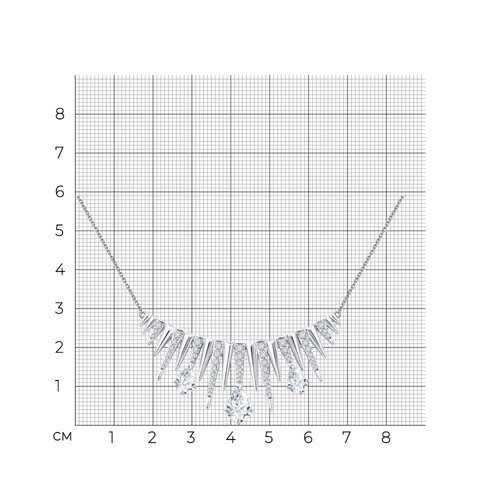 Колье из белого золота с бриллиантами выращенными (Арт.9070079-3-5)