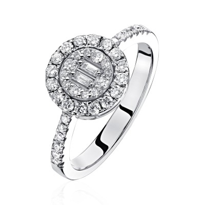 Кольцо с бриллиантами из белого золота «Ice Shine» Estet (арт.01К6214235)