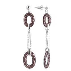 Серьги из серебра с фианитом (Арт.cz-e04386-x-wb-x-x-br)
