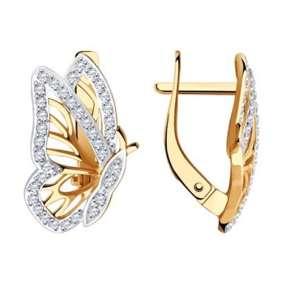 Серьги из золота с фианитами (Арт.028790)