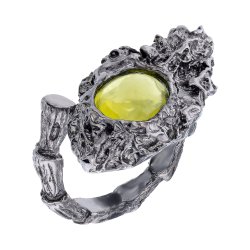 Серебряное кольцо BEAVERS с хризолитом 12173h_ox