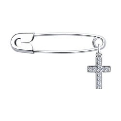 Брошь из серебра с фианитами (Арт.94040234)