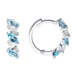 Серьги конго золотые пробы 585 с топазом (Арт.728706-3)