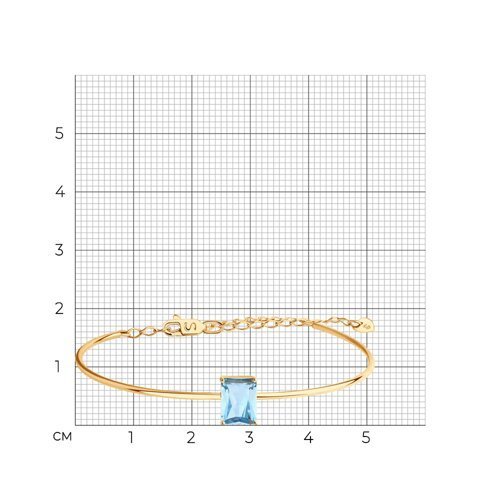 Браслет золотой пробы 585 с топазом (Арт.750473)