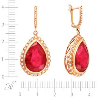 Серьги из золота с бриллиантом и рубином (Арт.e01494ar4rt_rv_pink)
