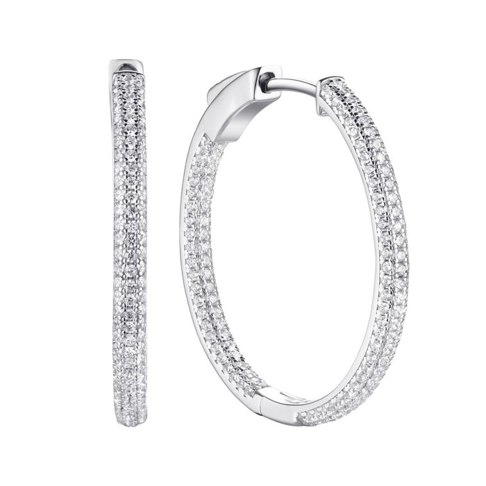 Серьги из серебра с фианитом (Арт.sl-e01482-x-w-x-x-w)