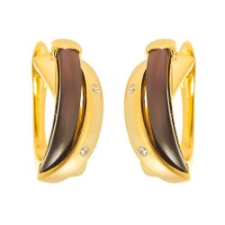 Серьги из серебра с керамикой и куб. цирконием (Арт.tc-e00683-br-l-x-x-w)