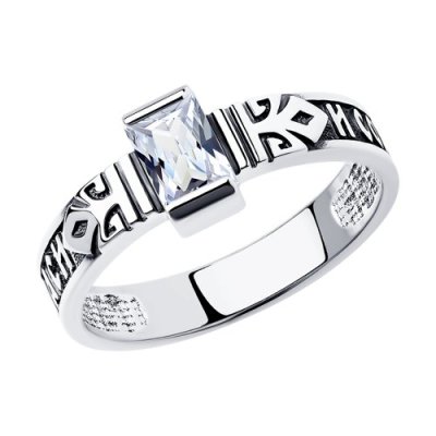 Кольцо из серебра с фианитом (Арт.95-110-00938-1)