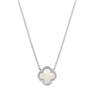 Ожерелье серебряное с жемчугом «Lucky Clover» Fresh Jewelry (арт.0001)