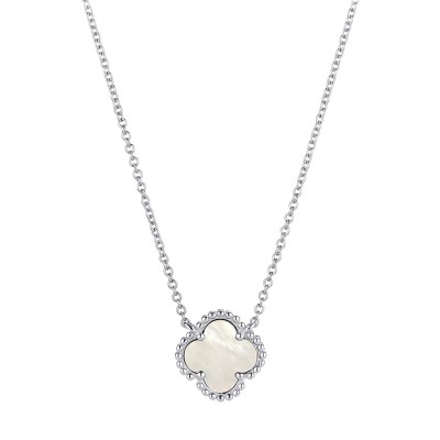Ожерелье серебряное с жемчугом «Lucky Clover» Fresh Jewelry (арт.0001)