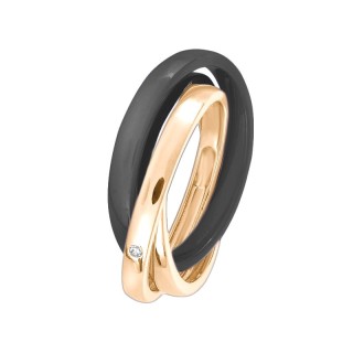 Кольцо с керамикой и фианитом «Ceramic Grace» Fresh Jewelry (арт.TC-R00683-B-G-X-X-W)
