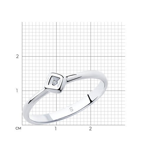 Кольцо из серебра с бриллиантом (Арт.87010025)