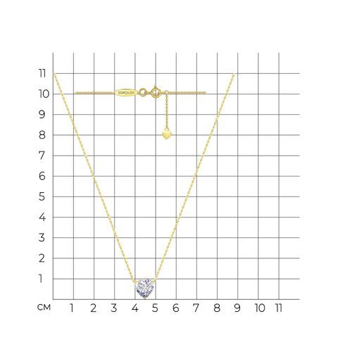 Колье из желтого золота с фианитом (Арт.070287-2)