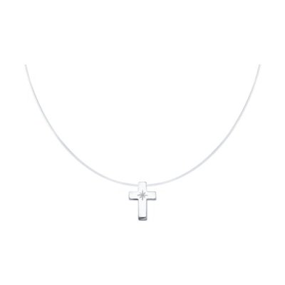 Колье из серебра с бриллиантом (Арт.87070017)