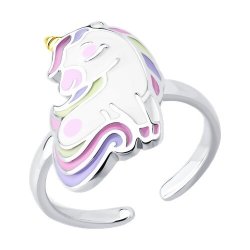Кольцо из золочёного серебра с эмалью (Арт.94014472)