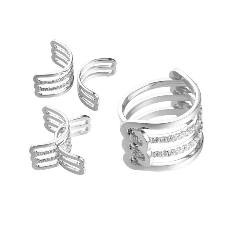 Кольцо из серебра с фианитом (Арт.cz-r05283-x-w-x-x-w)