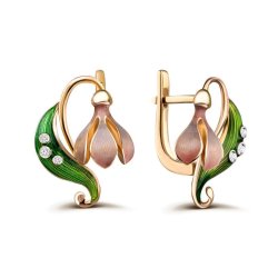 Серьги из золота с бриллиантом Русские Самоцветы (Арт.53832)