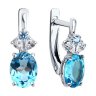 Серьги из серебра с топазами и фианитами (Арт.92022868)