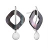 Серьги серебро с жемчугом «Gravity Flash» Fresh Jewelry (арт.PI-E03230-X-W-PNB-X-X)