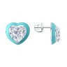 Серьги из серебра с фианитами и эмалью (Арт.94027136)