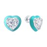 Серьги из серебра с фианитами и эмалью (Арт.94027136)